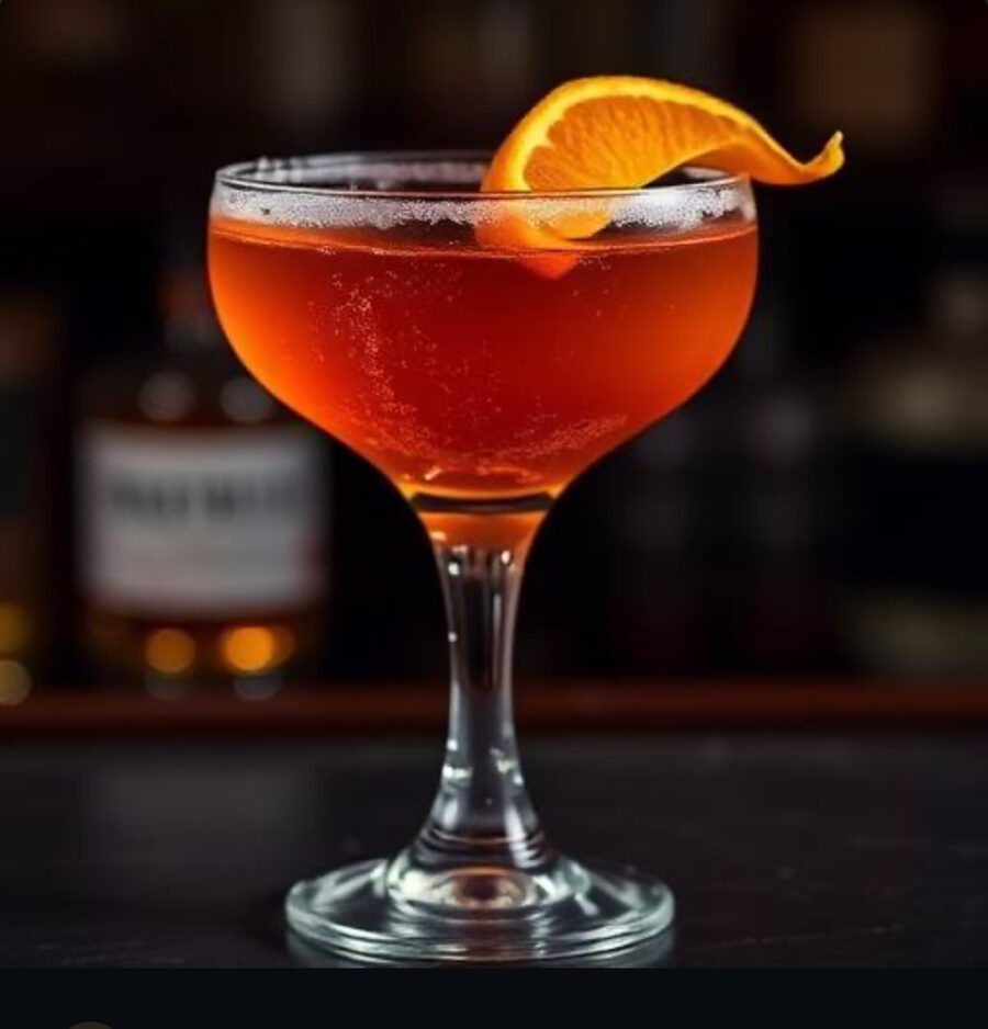 Sidecar — cognac, lemon juice, triple sec and simple syrup