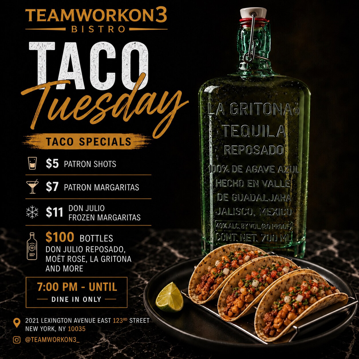 An Instagram post of the Taco Tuesday card